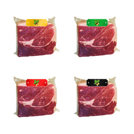 Pack 1Kg x 4 des Label noir+ Label Vert+Label Rouge + Blanch Jambon iberico