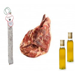 Pack Olio d'oliva Extra + Salchichon VELA + Prosciutto Serrano