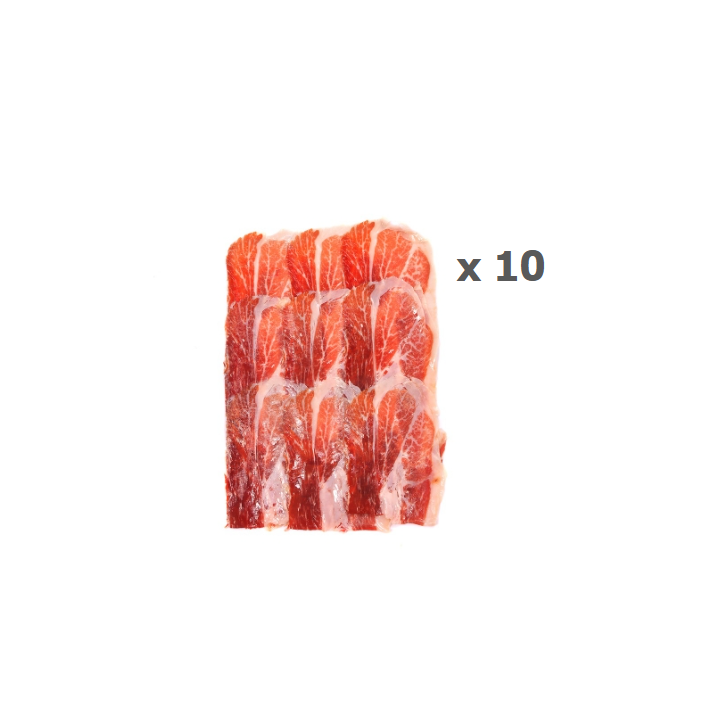 PACK 10x100gr (1kg) Prosciutto crudo Ibérico Etichetta nera affettato