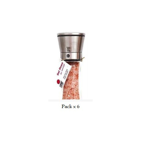 Pack x 6 Cristal-Inox Pink Himalayan Salt Mill