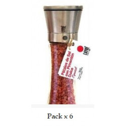 pack x 6 Cristal-Inox Salzblütenmühle mit süßem Paprika