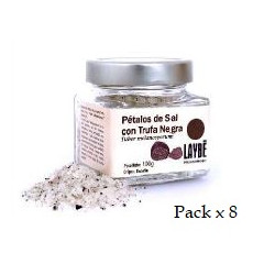 Pack x 8 Glass Jar Salt Petals with Black Truffle "Melanosporum"